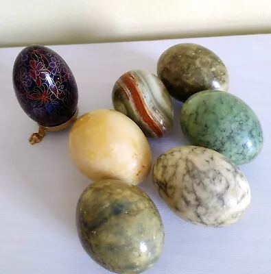 Collection Of Marble Stone Eggs & Closionne Egg • £24.99