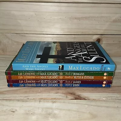 5 Book Lot  Life Lessons With Max Lucado Bible Study Series/ Angels Silent A20 • $18