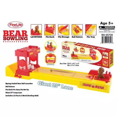 $26.99 • Buy Finelife Bear Bowling Alley Game Tabletop Bowling Game With Spring-Loaded Bear