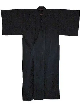 Japanese Yukata Kimono Sash Belt Robe Black Men 61  L Cotton Made In Japan • $89.95