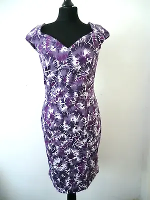£10 • Buy Laura Ashley Lilac Purple Floral Lined Cotton Dress Uk 14 Fitted Cruise Wedding