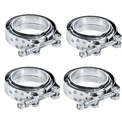 4PCS 3  V-Band Flange & Clamp Kit Male/Female With Ridge Exhaust Stainless • $45.59