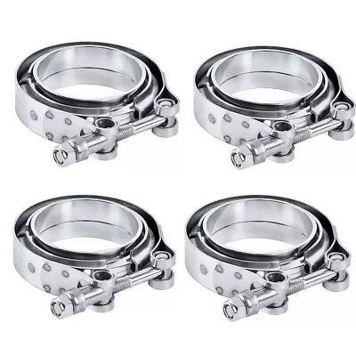 4PCS V Band Clamp + Flanges 3 Inch 76mm 304 Stainless Steel For Exhaust Pipes • $45.45