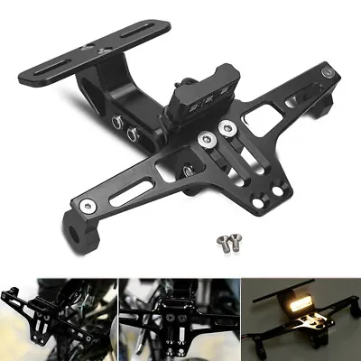 Motorcycle Black Tail Tidy License Plate Holder Fender Eliminator LED Light USA • $28.88