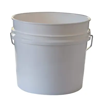 10 Pack 3.5 Gallon Plastic Pails Heavy Duty White Paint Buckets Metal Handle • $36.18