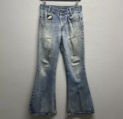 Vintage 70s Levi's Orange Tab 684 Denim Bell Bottom Jeans 28x30 Hippie Style • $130