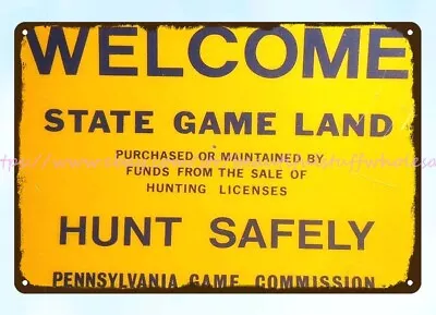 Home Decor 1983 PA Game Commission State Game Lands Hunting Metal Tin Sign • $18.89