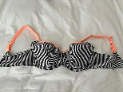 Freya Horizon Bikini Top Size 34F Underwired Padded Balcony Slate Grey 3846 • £13.99