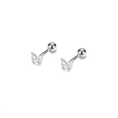 925 Sterling Silver Tiny Butterfly Stud Screw Back Helix Piercing Earrings A4173 • $11.99