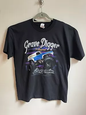 Grave Digger Shirt Mens XL Black Monster Jam The Legend Kill Devil Hills NC • $25