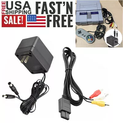 Audio AV RCA Cable AC Power Supply Adapter Cord For Super Nintendo SNES Game • $5.95