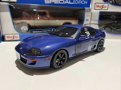 1993 Toyota Supra MK4 (A80) Streetfighter 1/18  Scale Solido Diecast Dark Blue • $79.95