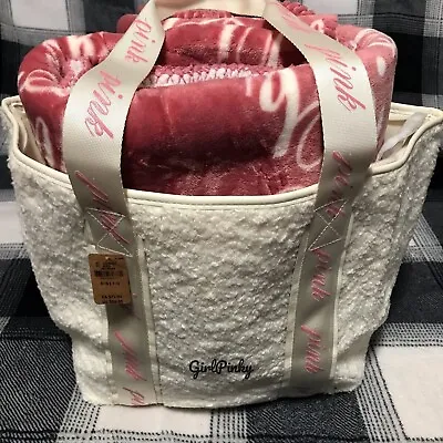 Victoria Secret PINK SHERPA BLANKET & TOTE BAG • $45