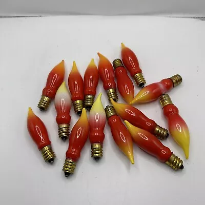 Lot 15 Vtg Christmas Flame Tip Bulbs Lights Orange Red Yellow Replacement Taiwan • $14