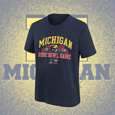 Hot! - Michigan Wolverines College Football Playoff 2024 Rose Bowl T-Shirt S-5XL • $20.90