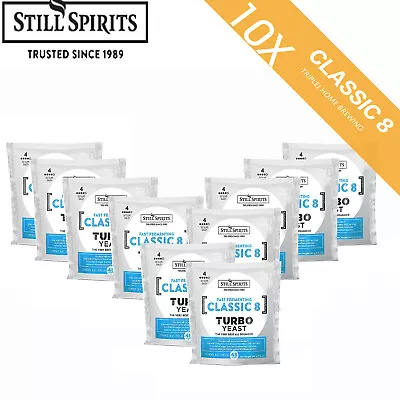 Still Spirits 10 Pack Turbo Yeast Classic 8 Alcohol Whiskey Vodka Gin Making • $83.99