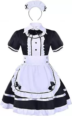 LABEBE 4pcs Lolita French Maid Dress Girls Women Cosplay Costume  Headband UK • £8.99