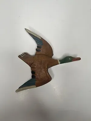 VINTAGE Male Mallard Wood Duck Wall Hanging Hunting Decor Man Cave Hand Painted • $14.99