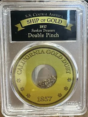 1857 S.S. Central America Shipwreck Double Pinch Of California Gold Dust PCGS • $200