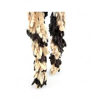 100% Genuine Rabbit Fur Scarf Multi-Color Strips Brown Beige Tan 60” • $25