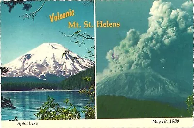 Washington Volcanic Mt. St. Helens And Spirit Lake May 18 1980 Postcard • $3.50