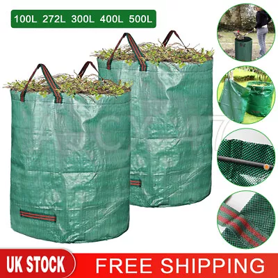 £24.95 • Buy Garden Waste Bags 100/500L Refuse Large Heavy Duty Sack Grass Leaves Rubbish Bag