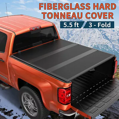 5.5FT 3-Fold FRP Hard Truck Bed Tonneau Cover For 2004-2014 Ford F-150 • $382.96