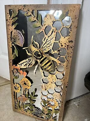 £58 • Buy Garden Rustic Metal Frame Bee Mirror 50cm 2x