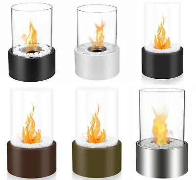 £25.99 • Buy Bio Ethanol Fireplace Indoor Outdoor Camping Glass Top Burner Fire Katy 6 Colour