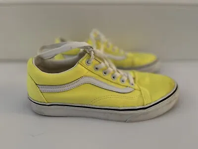 $13.99 • Buy VANS Old Skool Women’s Or Men's Neon Yellow Lemon Tonic Sneakers Size 7.0 / 5.5