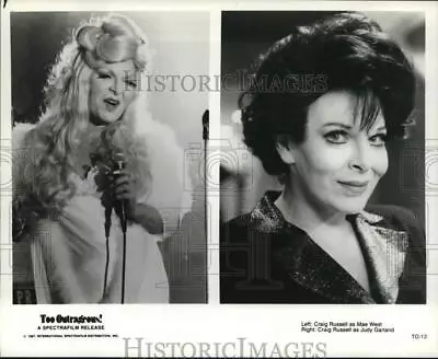 1987 Press Photo Craig Russell As Mae West Judy Garland In  Too Outrageous!  • $19.99