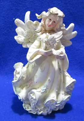 Vintage K's Collection Angel Figurine 6  Resin Flowing Gown W/ Bird • $20