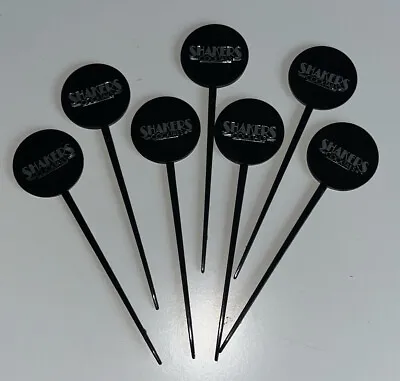 Black Shakers Cocktail Acrylic Drinks Stirrers Swizzle Sticks Re Useable • £2.99
