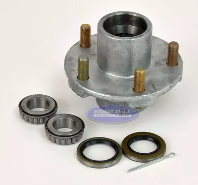 Trailer Hub Galvanized 5 Lug Fits 2000-2500 Lb Axles 1 Inch Bearings • $61.91