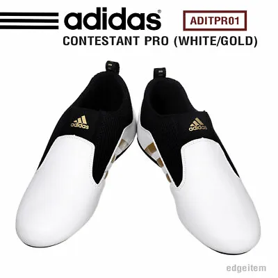 Adidas Contestant Pro Taekwondo Shoes White / Gold ADITPR01 TKD • $79.90