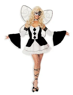 Shirley Of Hollywood Harlequinn Costume S/M Halloween Women Fancy Dress Adult • £44.95