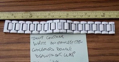 £7.99 • Buy Juicy Couture 18 Mm Stainless Steel Watch Bracelet With White Trim. 145 Mm Long.