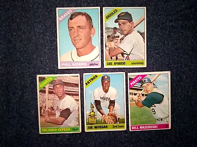 1966 Topps Morgan Cepeda Aparicio Mazeroski Niekro Rookie Baseball Card Lot 5 • $10.05