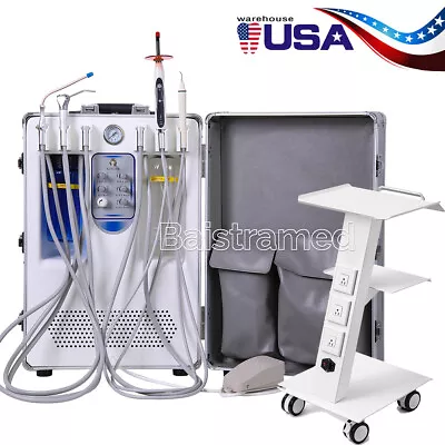 Dental Portable Delivery Unit 4Hole+Curing Light+Ultrasonic Scale/Dental Trolley • $183.99