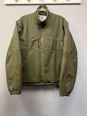 5.11 511 Tactical Green Full Zip Fleece Lined Jacket Mens Large Pockets LEO • $42.99