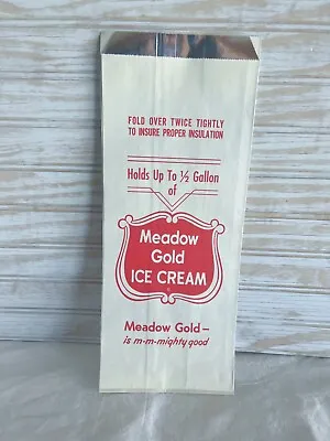 Vintage Meadow Gold Ice Cream Advertising Insulated Ice Cream Bag • $6