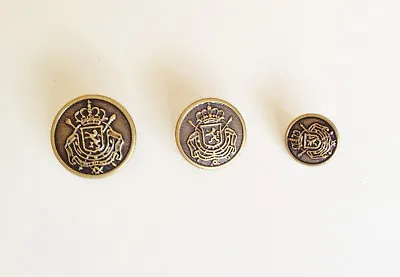 6 CLASSIC METAL ANTIQUE BRONZE MILITARY STYLE BLAZER COAT BUTTONS 22 19 Or 16mm • £3.99