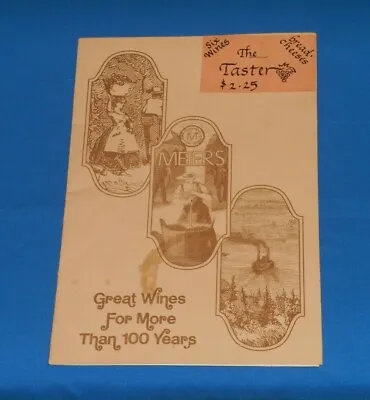 Vintage MEIER'S WINE CELLARS Winery Menu Price List Cincinnati Ohio • $25