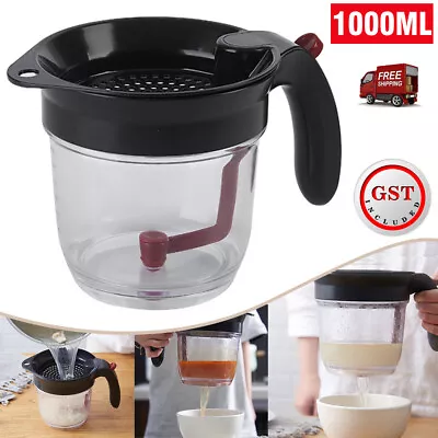 1L Fat Separator W/Bottom Release Fat Dispenser Gravy Strainer Kitchen Tool AU • $25.89