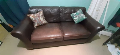 £120 • Buy M&S Brown Leather Sofa Abbey Marks And Spencer.