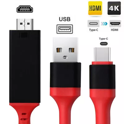 USB-C Type C To HDMI HDTV TV Cable Adapter For Samsung Huawei Macbook Xiaomi LG • £10.26