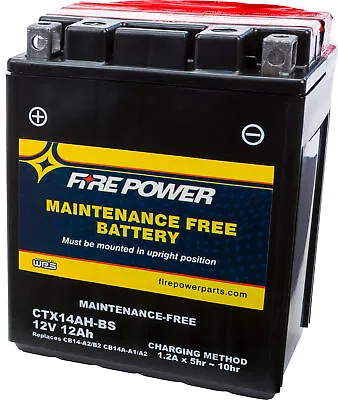 Maintenance Free Sealed Battery Fire Power CTX14AH-BS Replaces YTX14AH-BS • $77.49