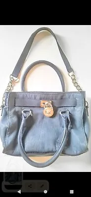 Michael Kors HAMILTON Bag. Navy Blue With Silver Chain And Lock. Great Used Cond • $55