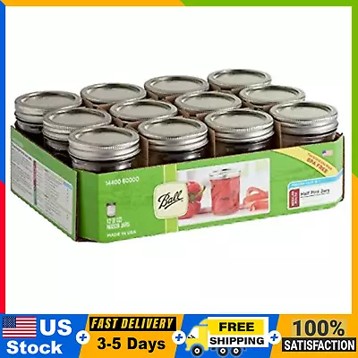 Ball Mason Jars With Lids & Bands Regular Mouth 8 Oz 12 Pack • $13.45