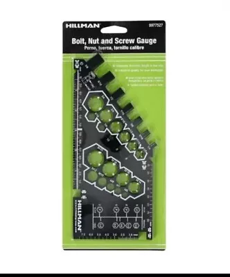 Hillman Metric & Standard Bolt Nut & Screw Gauge + Ruler (Black) 9977527 [B51] • $11.89